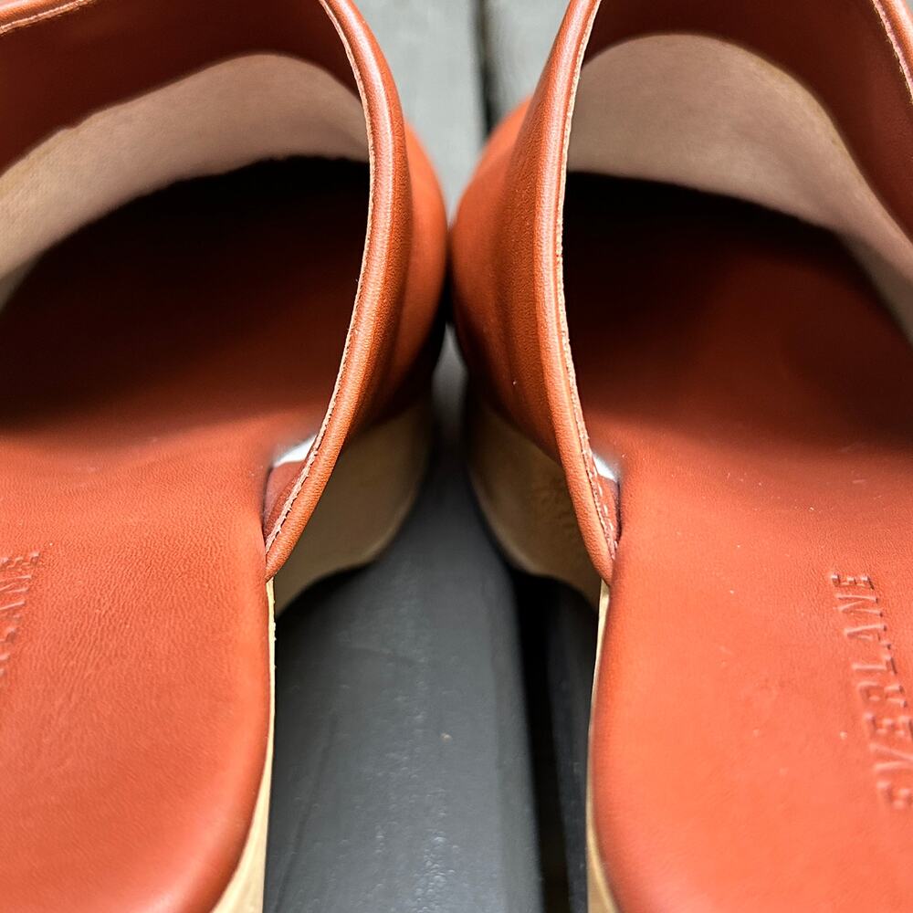 Everlane The Clog Cognac Brown Wood Heel Leather Size 11 - Picture 8 of 12